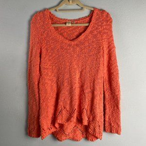 Anthropologie Yellow Bird Orange Knitted Pullover Sweater